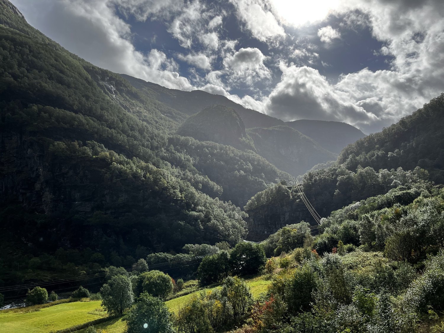 Green mountain valley above the Gudvangen fjord