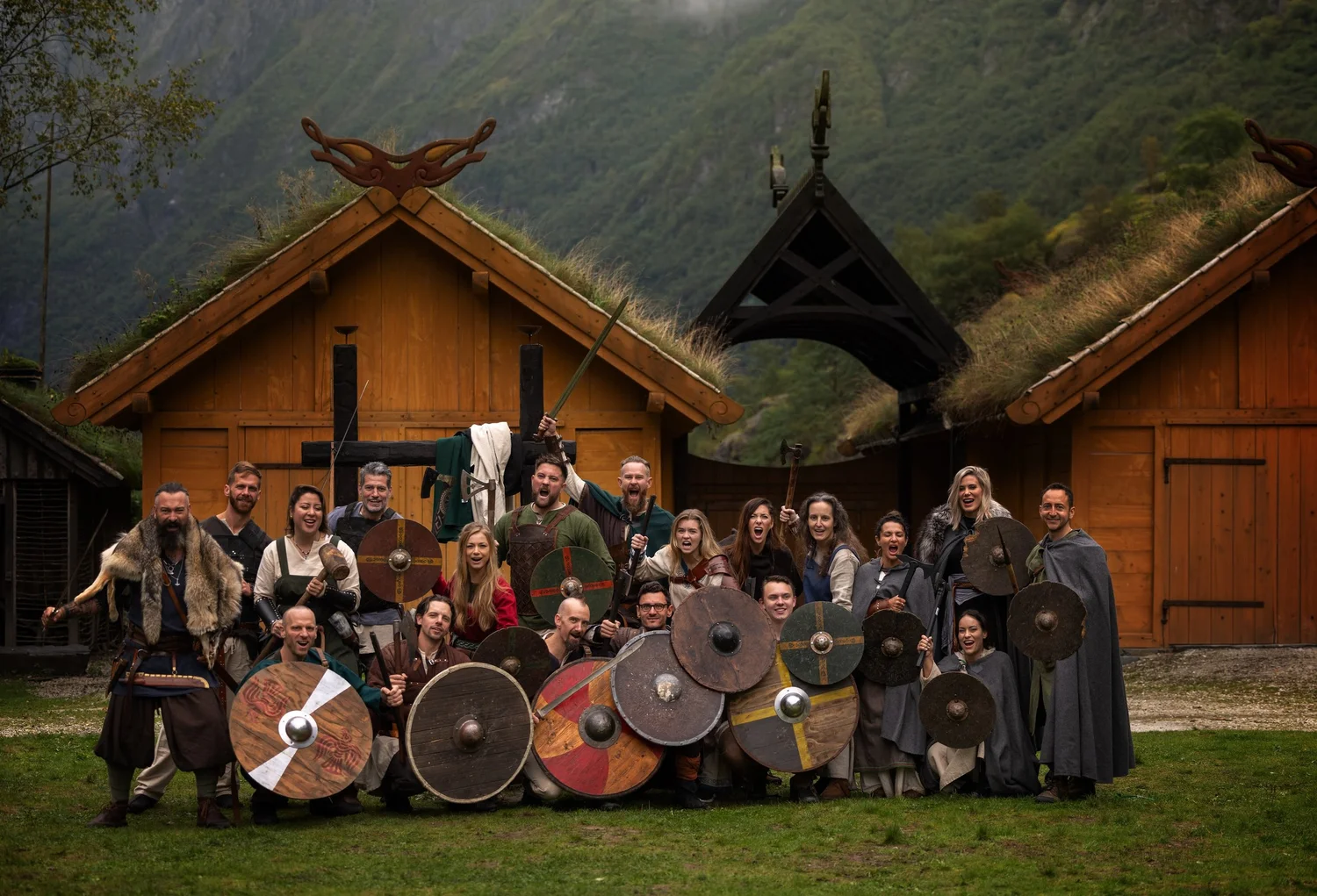 The Viking village of timber longhouses at Gudvangen